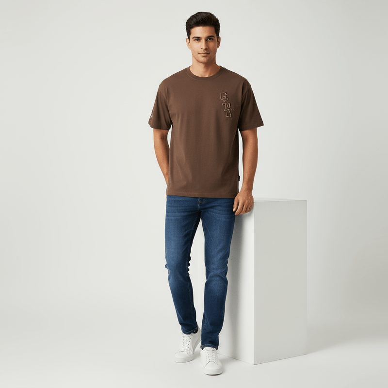 Men’S Relaxed Fit Cotton Jersey Crew Neck Print Tee S - Shop Giordano