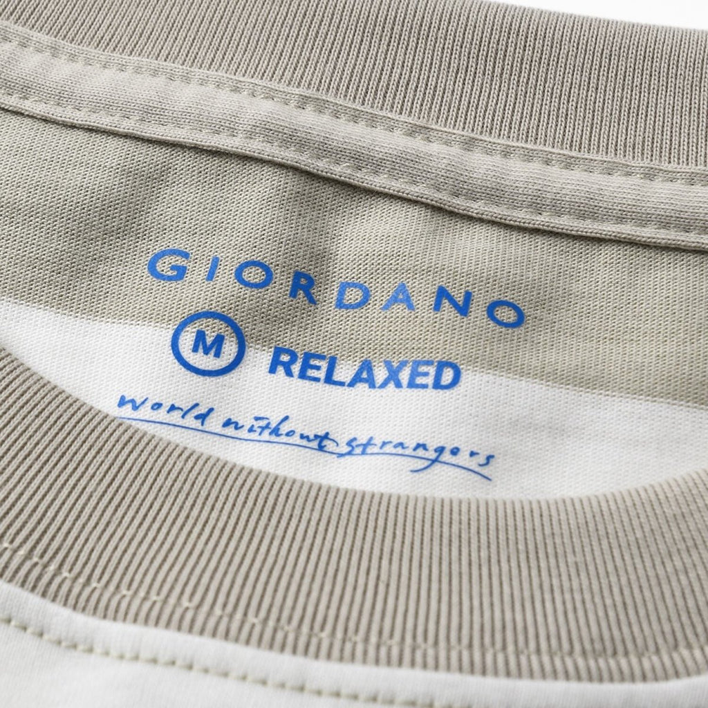 Giordano Men's Relaxed Fit Cotton Jersey Crew Neck Stripe Tee - Premium Tee