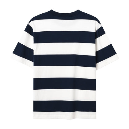 Men's Relaxed Fit Cotton Jersey Crew Neck Stripe Tee - Giordano