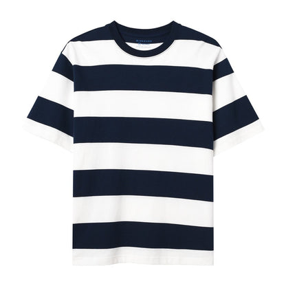 Men's Relaxed Fit Cotton Jersey Crew Neck Stripe Tee - Giordano