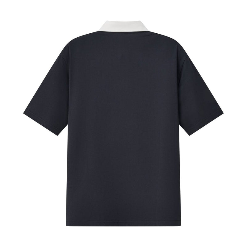 Giordano Men's Relaxed Fit Cotton-Lycra Piqué Polo With Woven Collar - Premium Polo