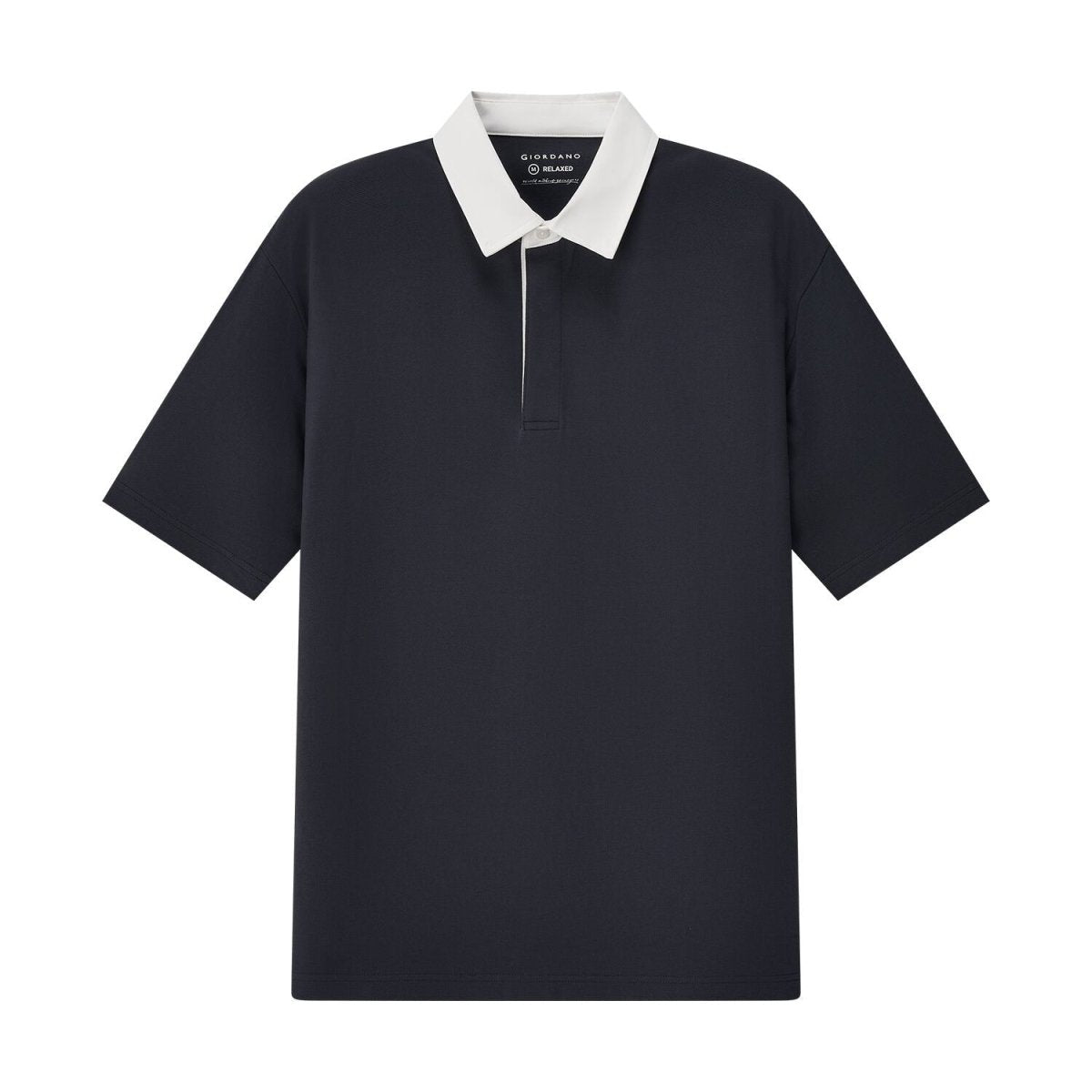 Men’S Relaxed Fit Cotton - Lycra Piqué Polo With Woven Collar S - Shop Giordano