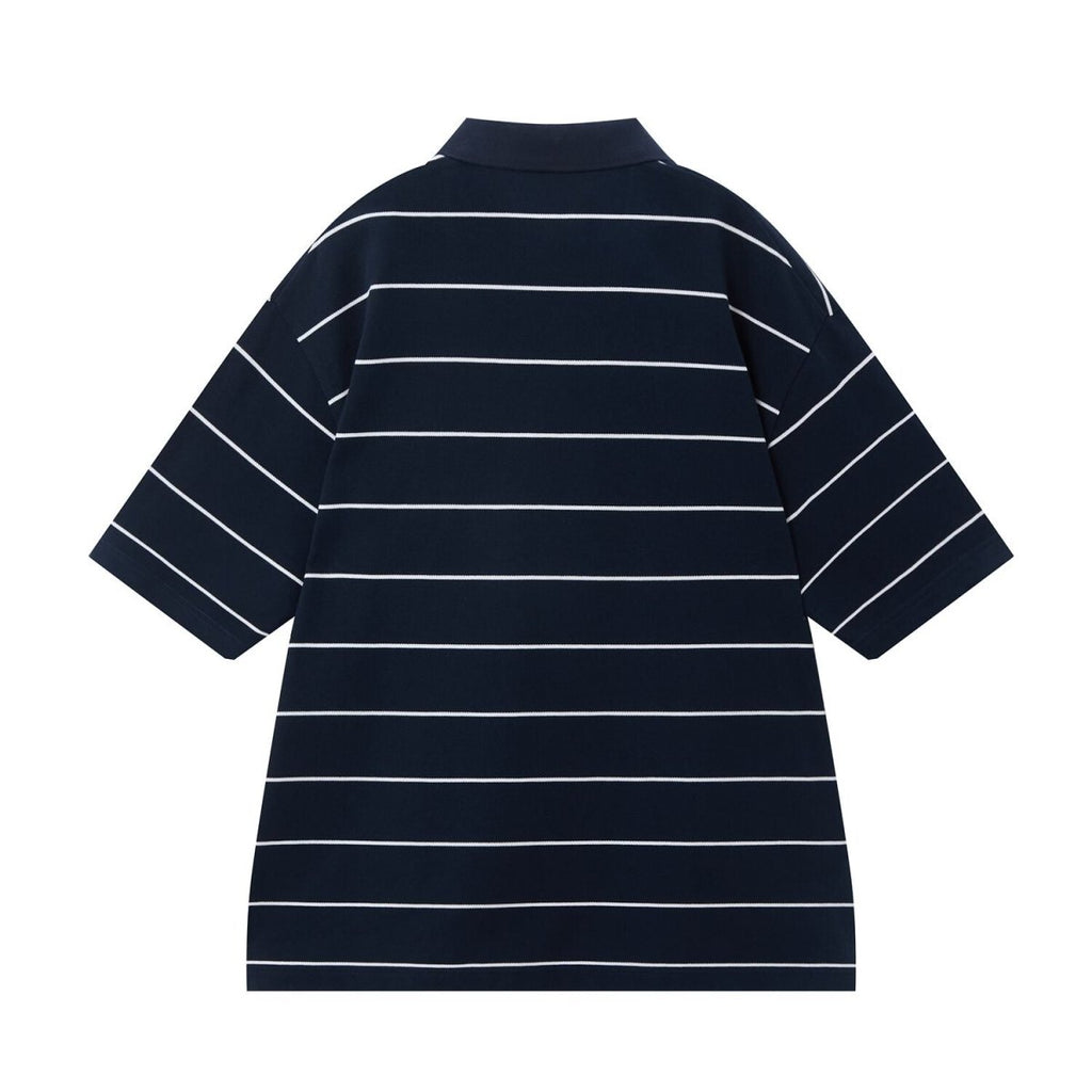 Giordano Men's Relaxed Fit Cotton Piqué Polo With Auto Stripe - Premium Polo