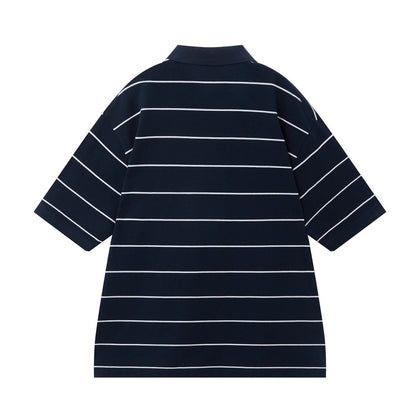 Men's Relaxed Fit Cotton Piqué Polo With Auto Stripe - Giordano