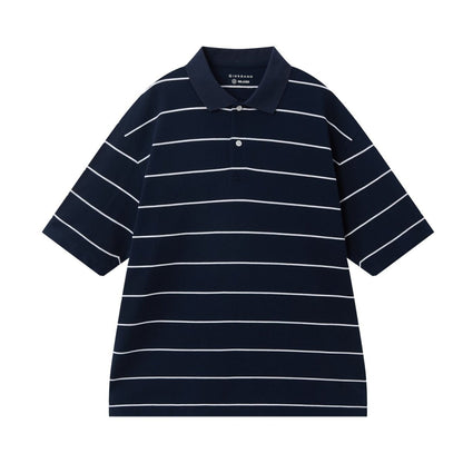 Men's Relaxed Fit Cotton Piqué Polo With Auto Stripe - Giordano