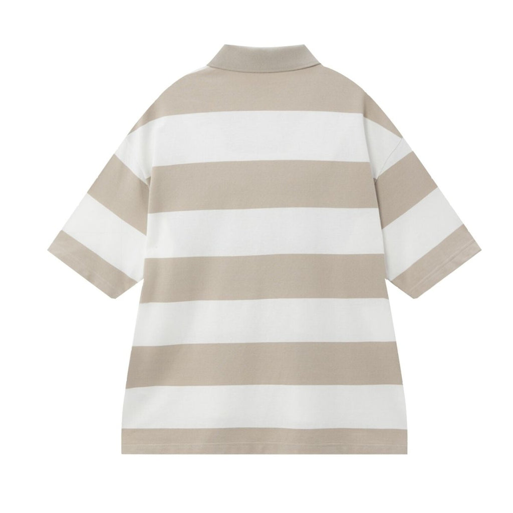 Men's Relaxed Fit Cotton Piqué Polo With Auto Stripe S - Shop Giordano