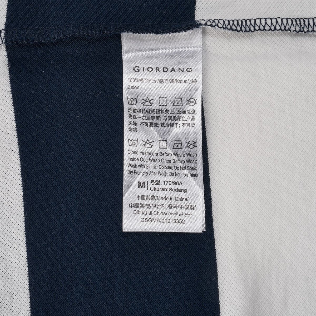 Giordano Men's Relaxed Fit Cotton Piqué Polo With Auto Stripe - Premium Polo