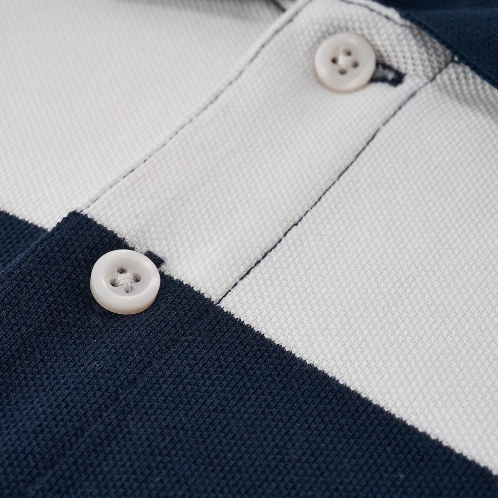 Giordano Men's Relaxed Fit Cotton Piqué Polo With Auto Stripe - Premium Polo