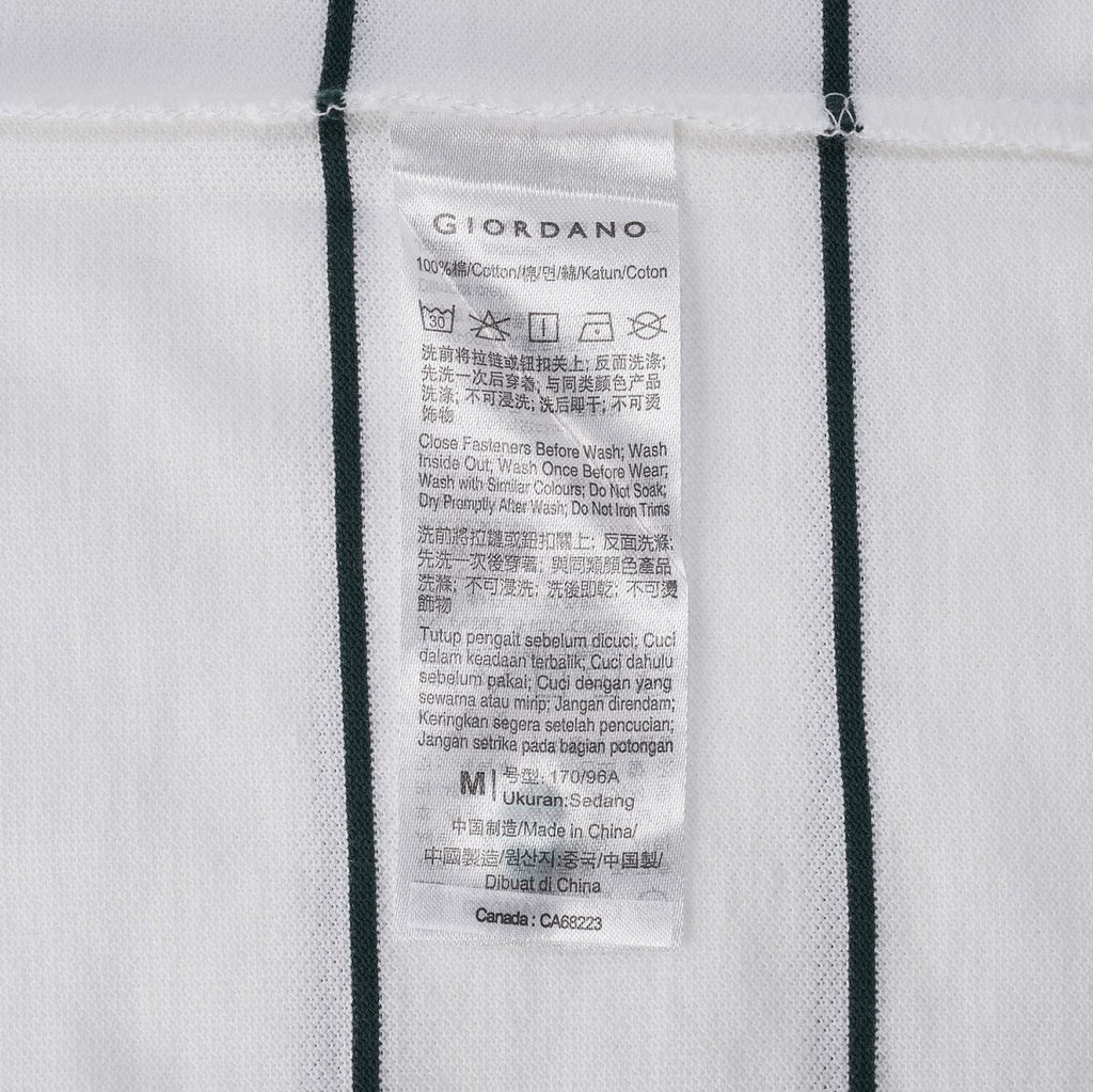 Men's Relaxed Fit Cotton Piqué Polo With Auto Stripe S - Shop Giordano