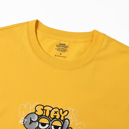 Men’S Relaxed Fit Cotton - Poly Crew Neck Print Tee | Minion Collection - Giordano