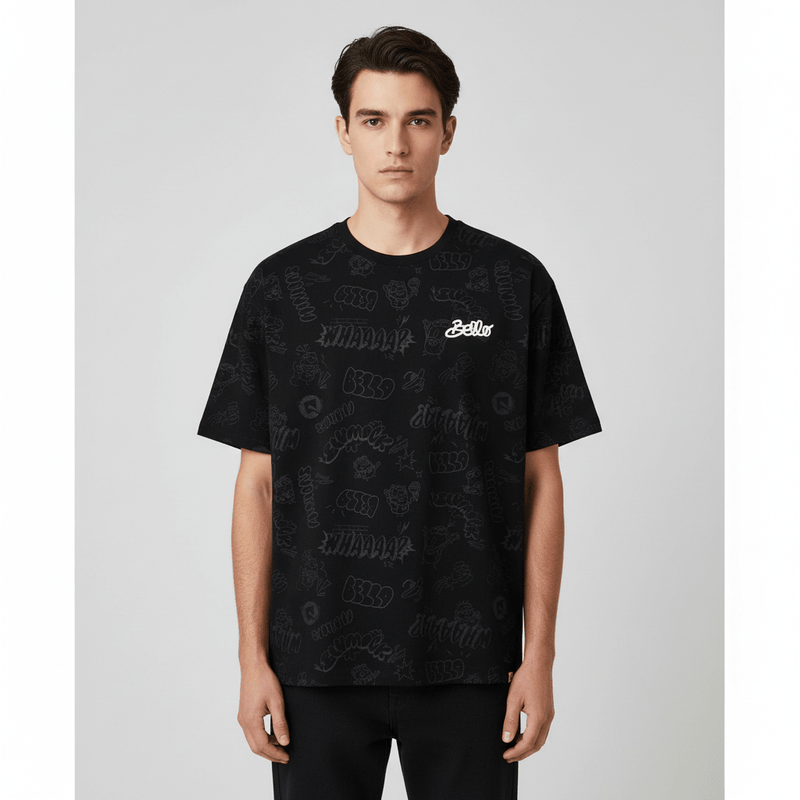 Giordano Men's Relaxed Fit Cotton-Poly Crew Neck Print Tee | Minion Collection - Premium Print Tee