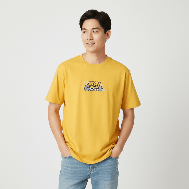 Men’S Relaxed Fit Cotton - Poly Crew Neck Print Tee | Minion Collection S - Shop Giordano