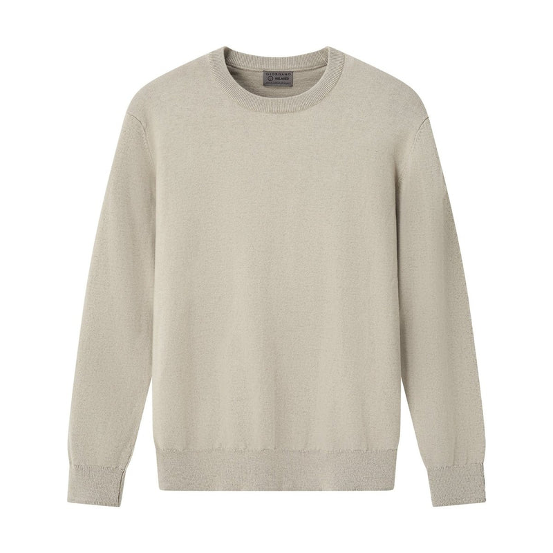 Men's Relaxed Fit Crew Neck Wool Blend Pullover S - Shop Giordano