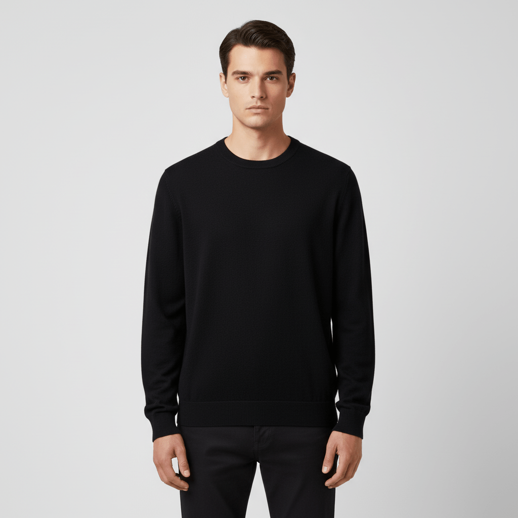 Men's Relaxed Fit Crew Neck Wool Blend Pullover S - Shop Giordano