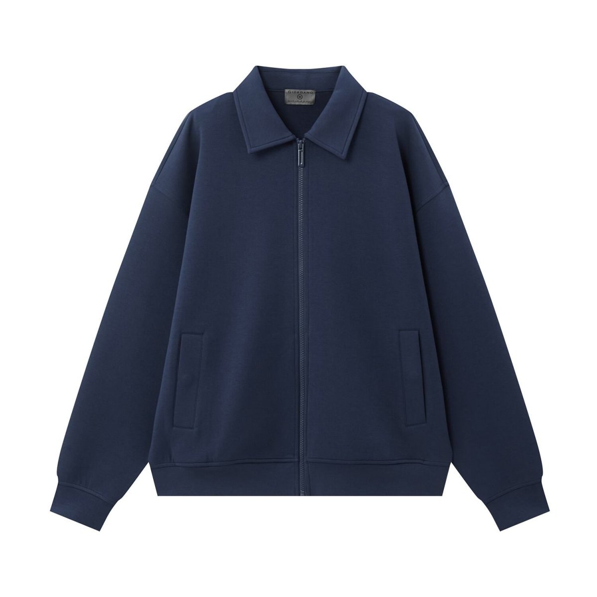 Men's Relaxed Fit Full - Zip Interlock Knit Jacket S - Shop Giordano