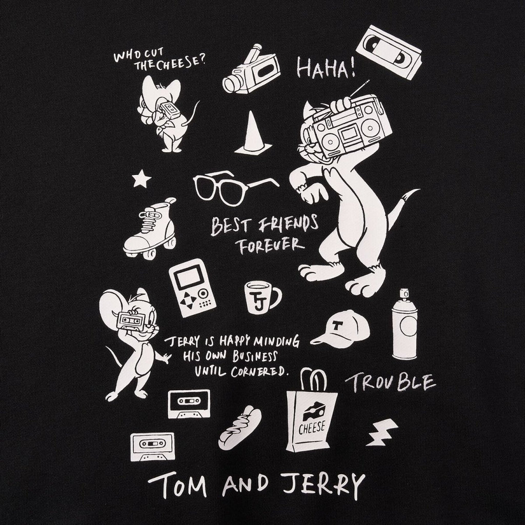 Men's Relaxed Fit Long Sleeve Tom & Jerry French Terry Sweatshirt S - Shop Giordano