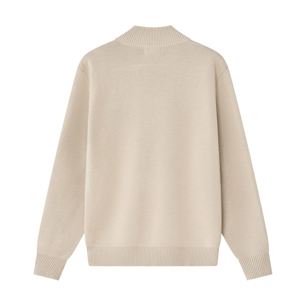 Men’S Relaxed Fit Mock Neck Half - Zip Textured Sweater S - Shop Giordano