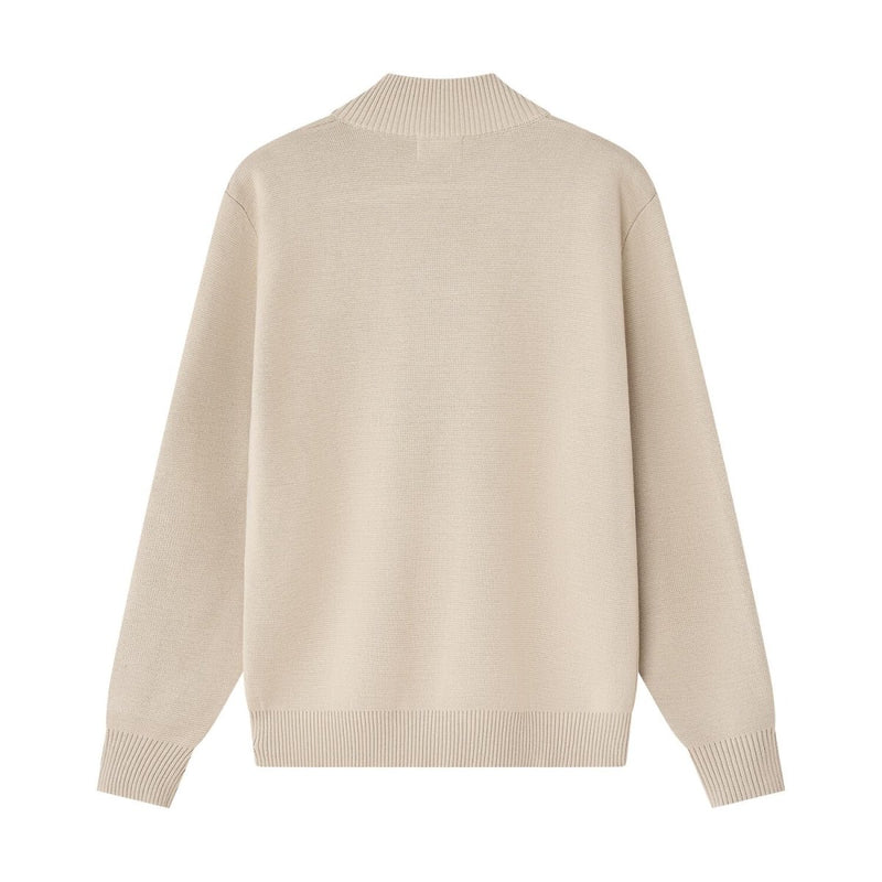 Men’S Relaxed Fit Mock Neck Half - Zip Textured Sweater S - Shop Giordano