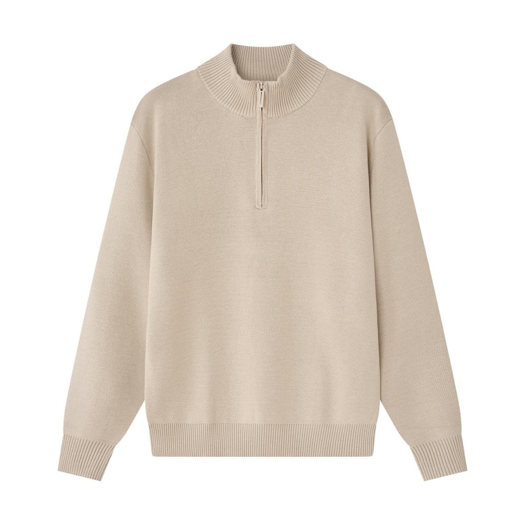 Men’S Relaxed Fit Mock Neck Half - Zip Textured Sweater S - Shop Giordano