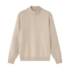 Men’S Relaxed Fit Mock Neck Half - Zip Textured Sweater S - Shop Giordano