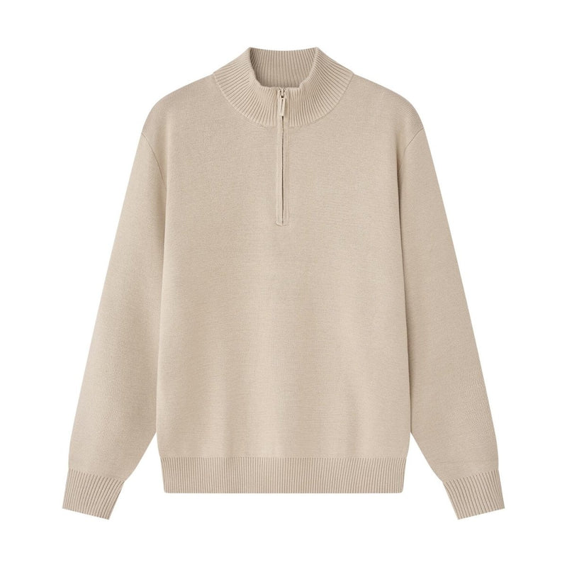 Men’S Relaxed Fit Mock Neck Half - Zip Textured Sweater S - Shop Giordano