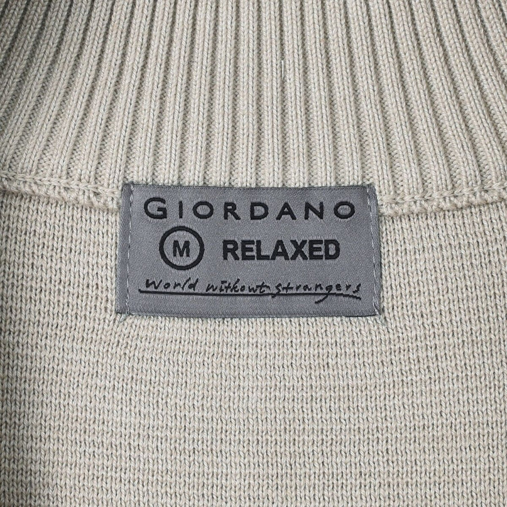 Men’S Relaxed Fit Mock Neck Half - Zip Textured Sweater S - Shop Giordano