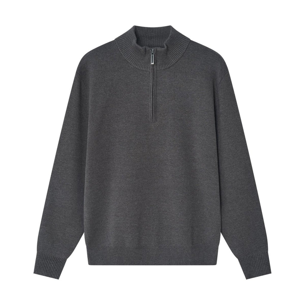 Men’S Relaxed Fit Mock Neck Half - Zip Textured Sweater S - Shop Giordano