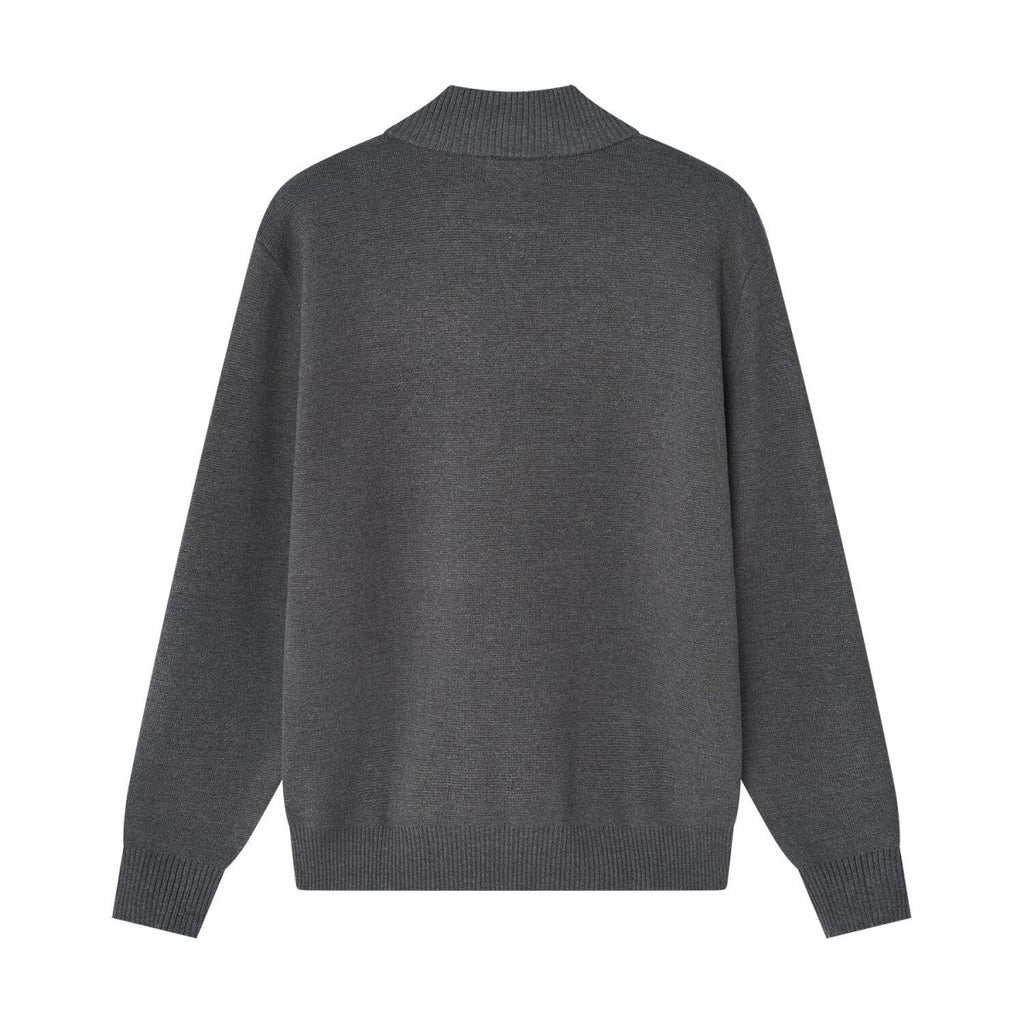 Men’S Relaxed Fit Mock Neck Half - Zip Textured Sweater S - Shop Giordano