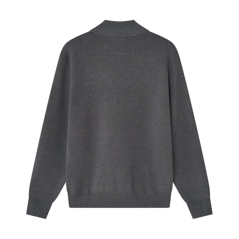 Men’S Relaxed Fit Mock Neck Half - Zip Textured Sweater S - Shop Giordano