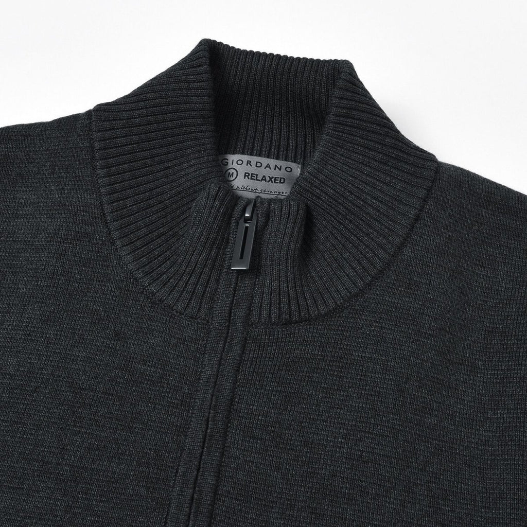 Men’S Relaxed Fit Mock Neck Half - Zip Textured Sweater S - Shop Giordano