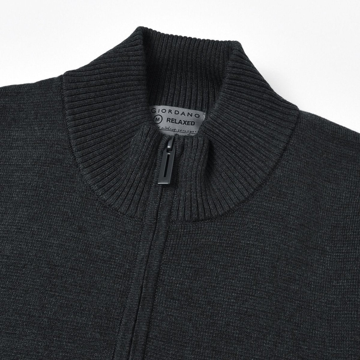 Men’S Relaxed Fit Mock Neck Half - Zip Textured Sweater S - Shop Giordano