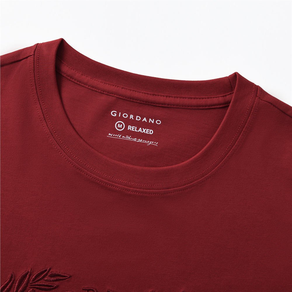 Giordano Men's Relaxed Fit Printed Crew Neck Cotton Jersey Tee - first_variant_option_2 Premium Print Tee for Giordano