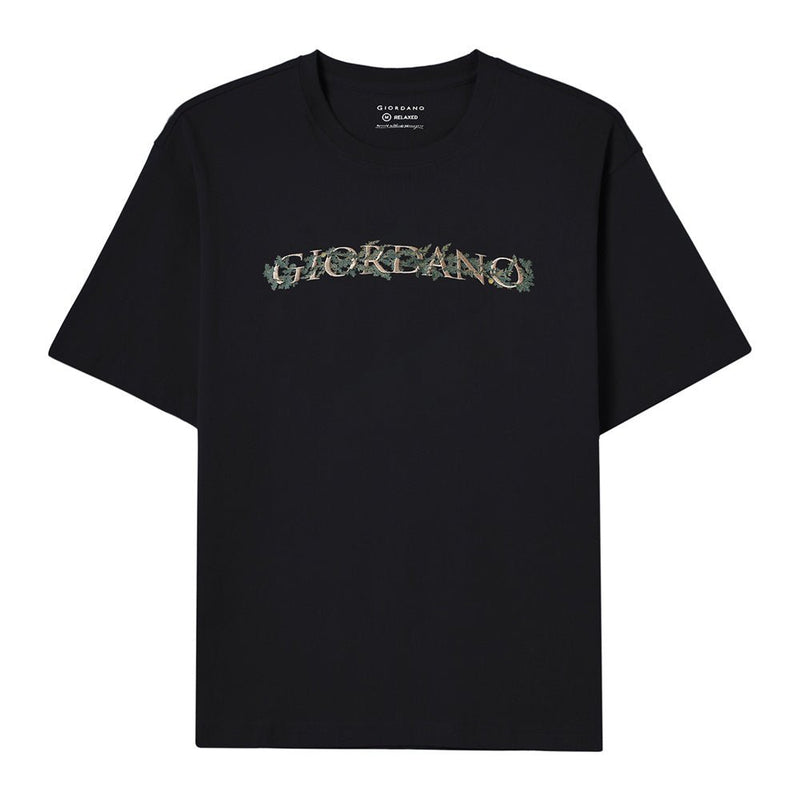 Giordano Men's Relaxed Fit Printed Crew Neck Cotton Jersey Tee - first_variant_option_2 Premium Print Tee for Giordano