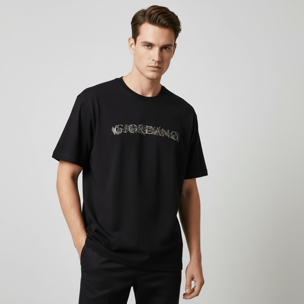Giordano Men's Relaxed Fit Printed Crew Neck Cotton Jersey Tee - first_variant_option_2 Premium Print Tee for Giordano