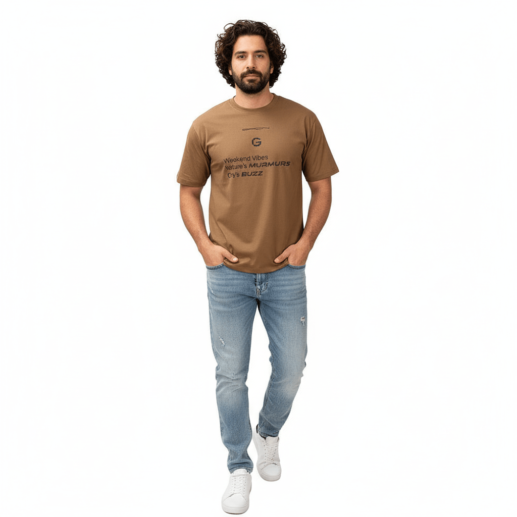 Men's Relaxed Fit Printed Crew Neck Cotton Tee S - Shop Giordano