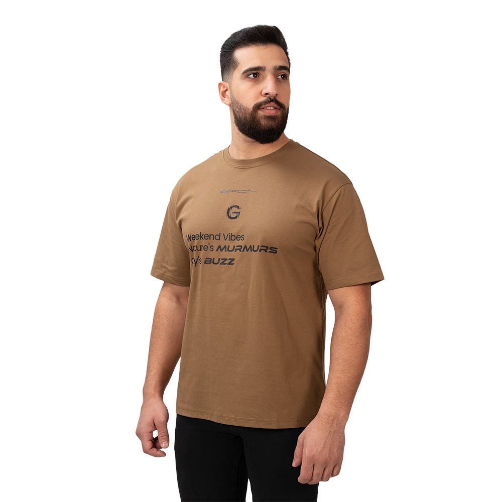 Men's Relaxed Fit Printed Crew Neck Cotton Tee S - Shop Giordano