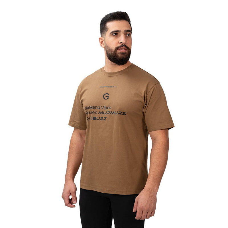 Men's Relaxed Fit Printed Crew Neck Cotton Tee S - Shop Giordano