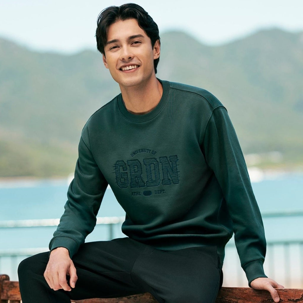 Men's Relaxed Fit Printed French Terry Pullover S - Shop Giordano