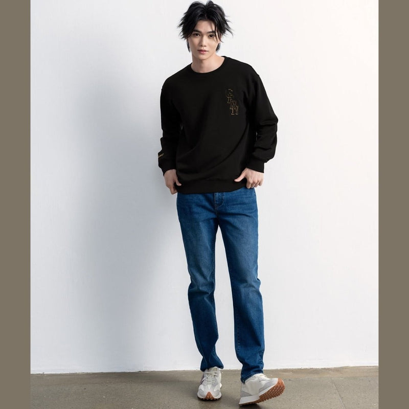 Giordano Men's Relaxed Fit Printed French Terry Pullover - Premium Sweaters