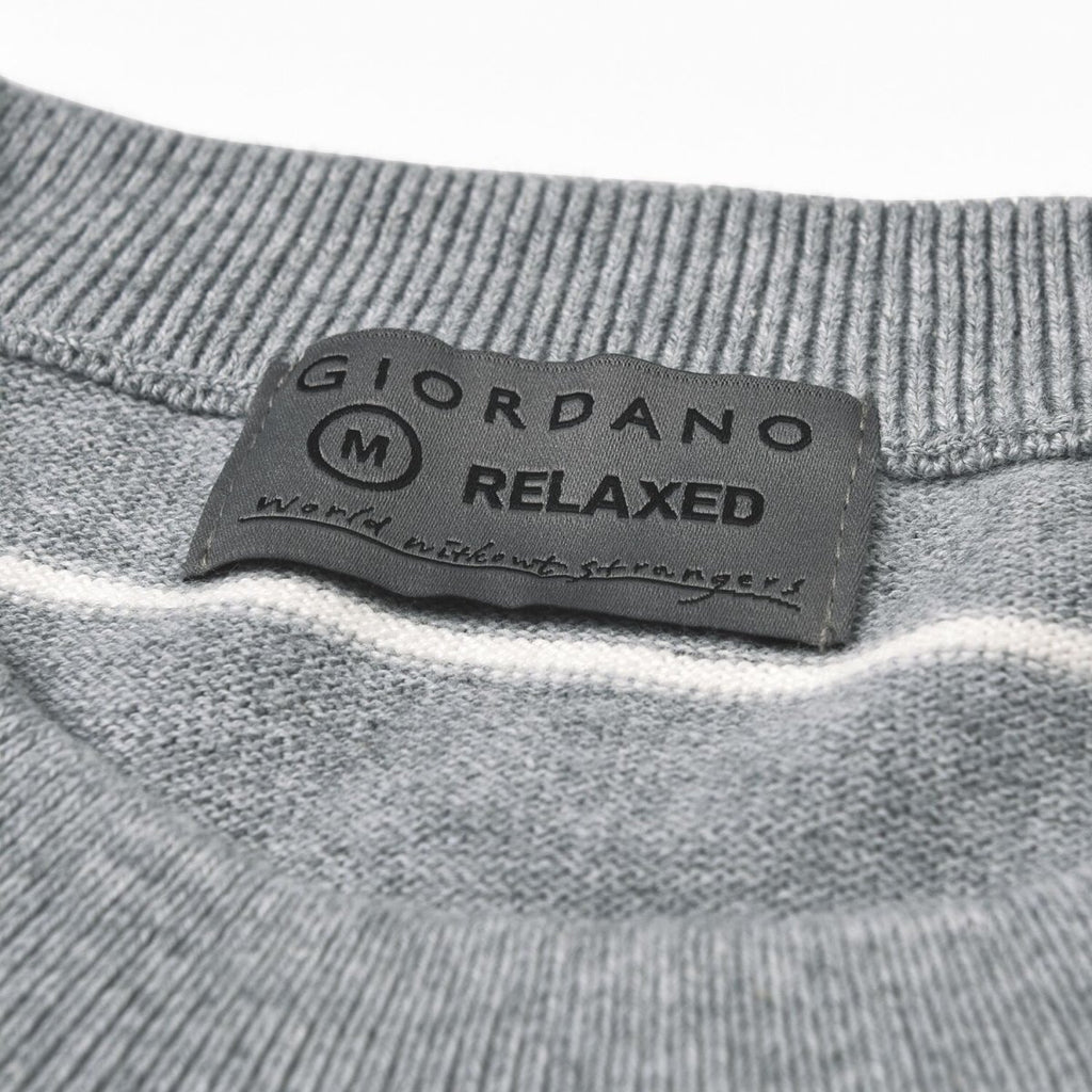 Men's Relaxed Fit Striped Crew Neck Cotton Sweater S - Shop Giordano