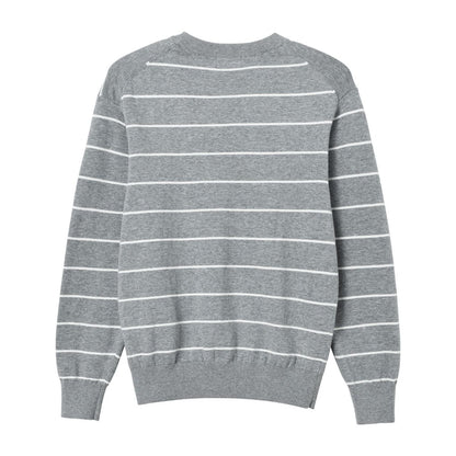 Men's Relaxed Fit Striped Crew Neck Cotton Sweater - Giordano