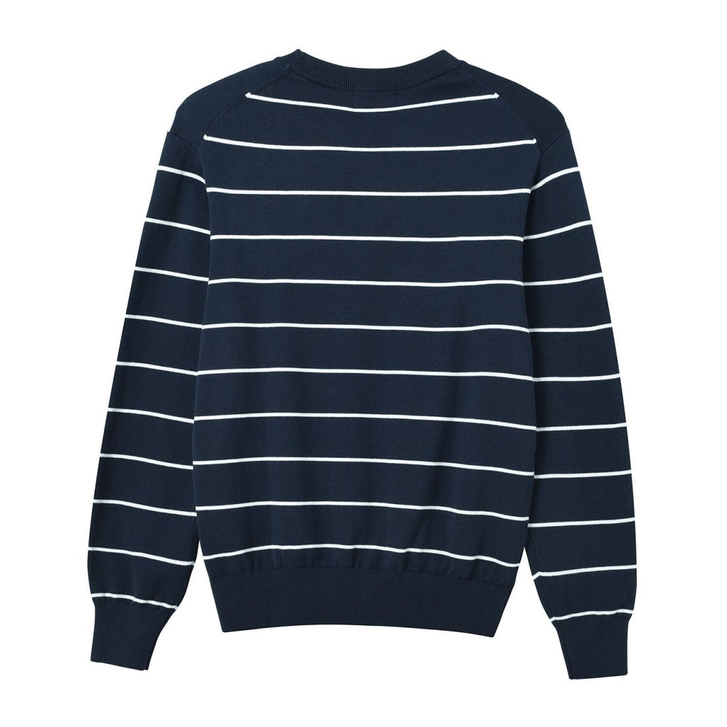Men's Relaxed Fit Striped Crew Neck Cotton Sweater S - Shop Giordano