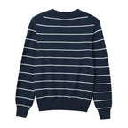 Men's Relaxed Fit Striped Crew Neck Cotton Sweater S - Shop Giordano