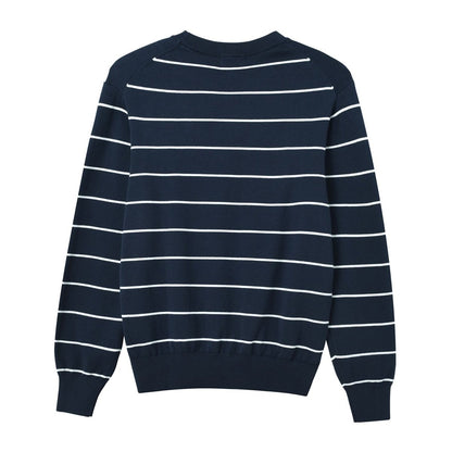 Men's Relaxed Fit Striped Crew Neck Cotton Sweater - Giordano