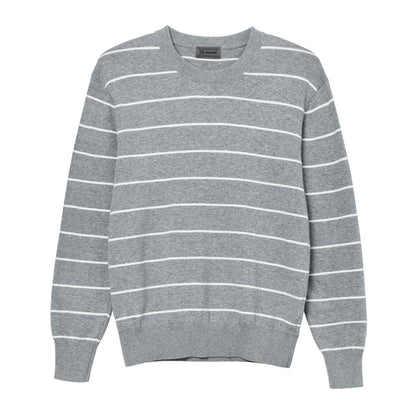 Men's Relaxed Fit Striped Crew Neck Cotton Sweater - Giordano