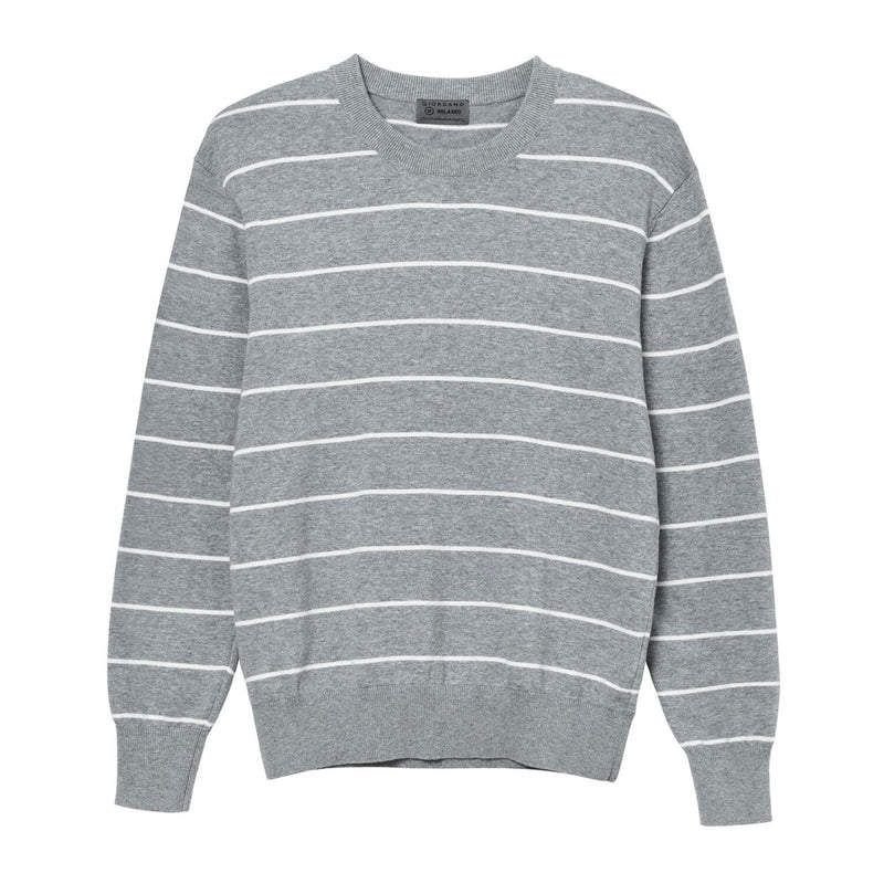 Men's Relaxed Fit Striped Crew Neck Cotton Sweater S - Shop Giordano