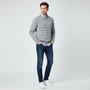 Men's Relaxed Fit Striped Crew Neck Cotton Sweater S - Shop Giordano