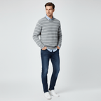 Men's Relaxed Fit Striped Crew Neck Cotton Sweater S - Shop Giordano