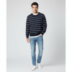 Men's Relaxed Fit Striped Crew Neck Cotton Sweater S - Shop Giordano
