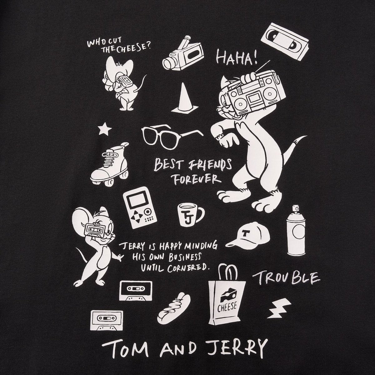 Men's Relaxed Fit Tom & Jerry Cotton Print Tee S - Shop Giordano